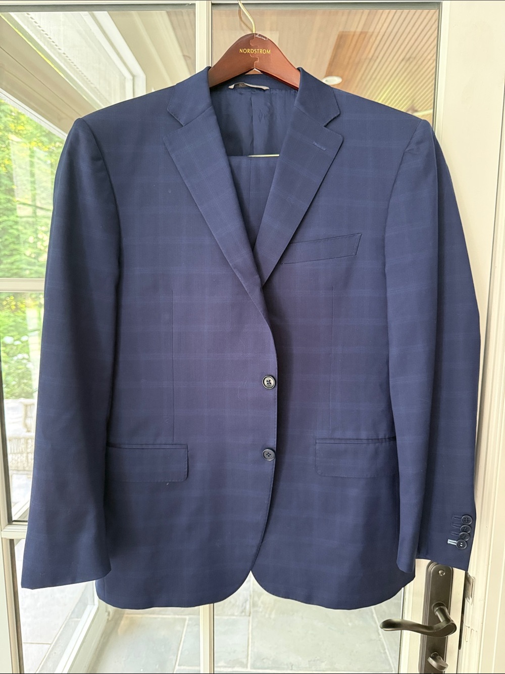 Canali Navy Windowpane Two-Button Suit